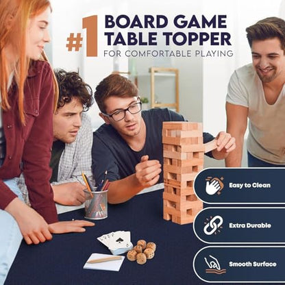 Board Game Mat 40 x 40 inches BlueTable Cover for Mahjong, Poker, Playing Cards, Tile Games, Dominoes, and RPG - Neoprene Gaming Playmat - color: Black, size: Square 40 x 40 inches