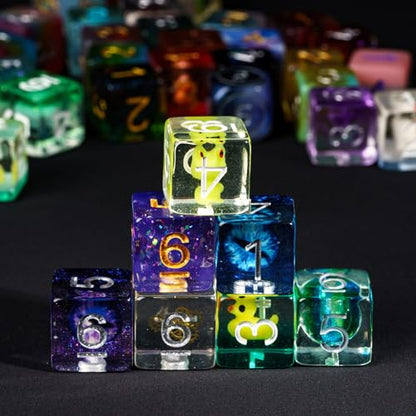 10 Pieces D6 Dice Set Random Color 16mm Polyhedral 6 Sided Dice for RPG and Other Tabletop Games - color: 10pcs D6 Random Color