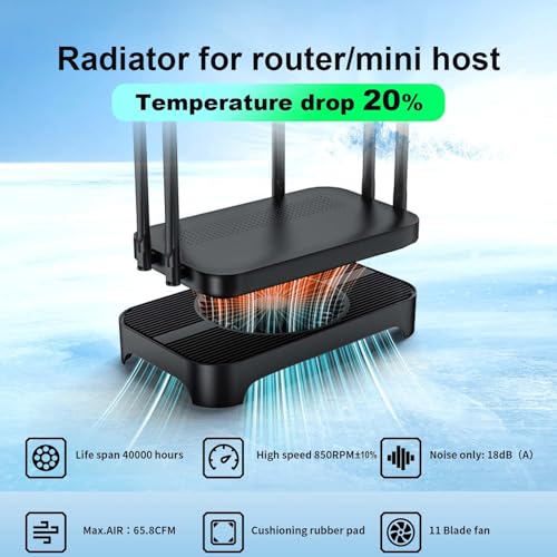 X3 USB Cooling Fan, 18dB Ultra Quiet 140mm USB PC Fan with Built-in Cable and One-Touch Switch Compatible with Router, Receiver, Amplifier, DVR, PlayStation, Xbox, Computer Cabinet Cooling - color: Black