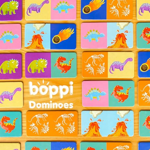boppi Dominoes Set Picture Game for Toddlers - Colourful Food Themed Montessori/STEM Dominoes for Children - Games for 3 Year Olds and Up - style: Food