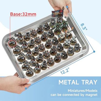 Miniatures Storage Case Miniatures Transport Case Aluminum Alloy Frame with Lock (Large Size) - size: Large