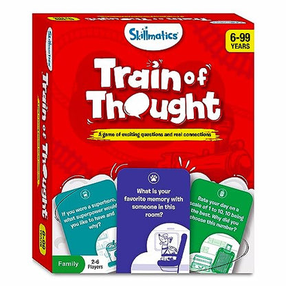 Skillmatics Train of Thought – Icebreaker & Conversation Card Game | Fun for Family Game Night, Travel Toys, Screen-Free, Gift for Boys and Girls Ages 6 and Up