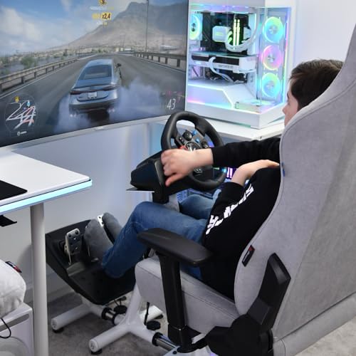 Arozzi Velocita Universal Racing Simulator Cockpit Compatible with Most Racing Sim Gear and Gaming Chairs Collapsible Telescopic and Portable - White | Universal, Compatible with Racing Sim Gear & Gaming Chairs, Collapsible, Telescopic, Portable - color: