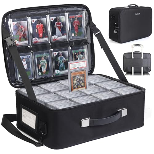 Luxtude Graded Card Storage Box with Adjustable Dividers | Trading Card Storage Box w/Combination Lock, Baseball Sports Cards Case Trading Carrying Case for PSA/BGS/SGC/Toploaders - color: Black-Large-xx2, size: Large-xx1