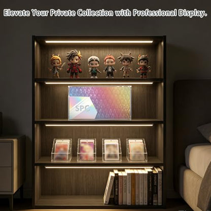 DEDC 1PCS Acrylic Display Case Compatible with Prismatic Evolutions Super Premium Collection 6mm Thick Magnetic Lid Protective Box with Cleaning Cloth and Silicone Pads