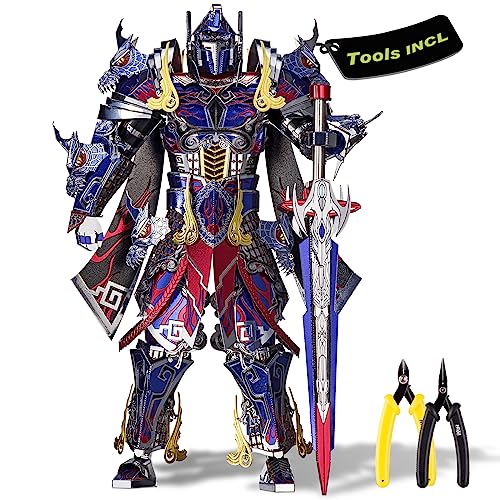 Piececool 3D Metal Puzzles with DIY Tools - The Titan Figure Mecha Model Building Kits for Adults, DIY Metal Crafts Kits Brain Teaser Puzzle Birthday Gifts - color: Titan&tools