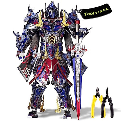 Piececool 3D Metal Puzzles with DIY Tools - The Titan Figure Mecha Model Building Kits for Adults, DIY Metal Crafts Kits Brain Teaser Puzzle Birthday Gifts - color: Titan&tools