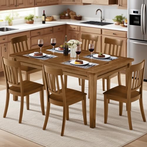 63"x39" Board Game Table with Removable Top Solid Wood Dining/Gaming Table | Gaming Table for 4-6 Players with Play Mat, 6 Detachable Cup Holders & 6 Hobby Trays (Light Walnut) - color: Light Walnut