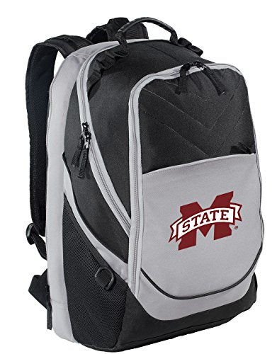 Broad Bay Mississippi State University Backpack Official MSU Laptop Computer Bag (Black & Gray) - color: Black & Gray