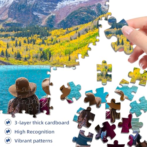 Autumn Mountain Lake Puzzles for Adults 1000 Pieces,27.5x19.7in | National Park,Challenging Landscape Puzzle for Game Nights Family,Dust-Free,HD Poster - color: Autumn Mountain Lake