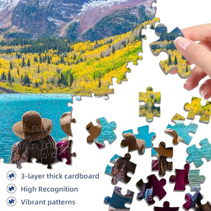 Autumn Mountain Lake Puzzles for Adults 1000 Pieces,27.5x19.7in | National Park,Challenging Landscape Puzzle for Game Nights Family,Dust-Free,HD Poster - color: Autumn Mountain Lake