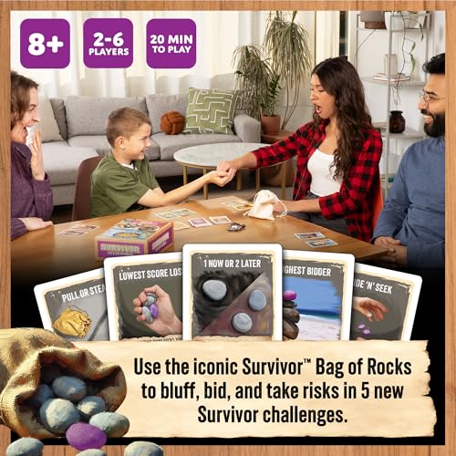 Exploding Kittens Let's Go to Rocks, 2-6 Players, Ages 8+ | Draw rocks, win challenges, and claim immunity in this fast Survivor strategy game inspired by the iconic TV show. - style: Let’s Go to Rocks