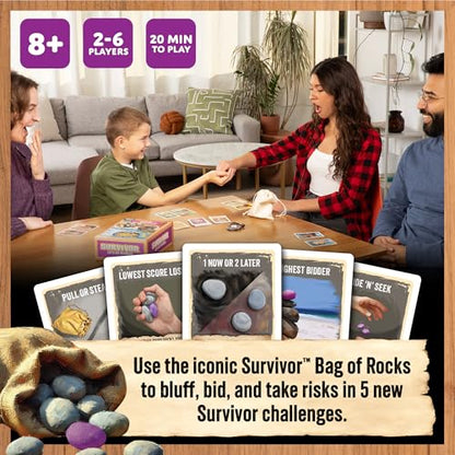 Exploding Kittens Let's Go to Rocks, 2-6 Players, Ages 8+ | Draw rocks, win challenges, and claim immunity in this fast Survivor strategy game inspired by the iconic TV show. - style: Let’s Go to Rocks
