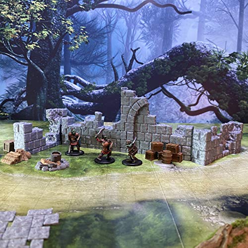 Wall Ruins Set 1 - Tabletop Game Terrain for D&D and Fantasy Role Playing Games - 28mm Scale