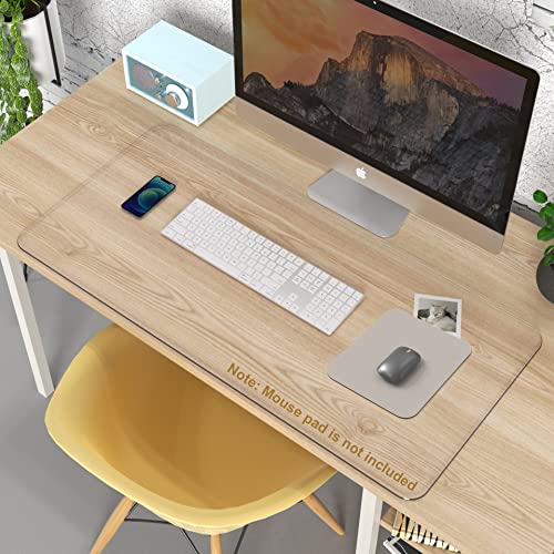 Clear Writing Desk Pad, 14’’x30” Heat Resistant Waterproof PVC Round Edge Durable Desk Protect Mat, Anti-Static Writing Mat Table Protector - size: 14’’x30”