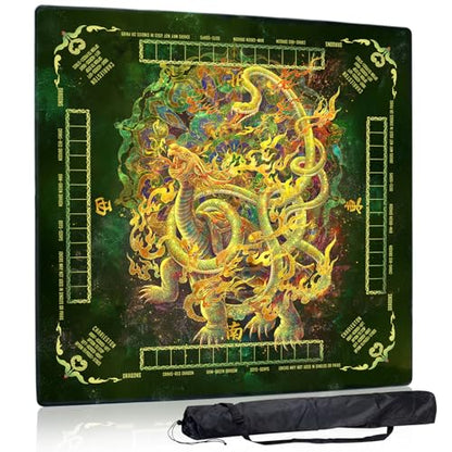 Mahjong Mat,Non-Slip and Noise Reducing Portable Mahjong Accessories | 31.5" x 31.5" with a Carrying Bag,Game Table Mat for Board Games, Card Games, Dominoes - color: Turtle
