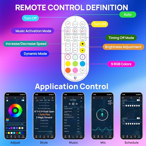 KORORO Hexagon LED Lights - 8 Pack Smart APP RGB Gaming Light with Remote Control & Music Sync Honeycomb Shape Hex Lights for Bedroom, Living Room Wall, Gaming Decor