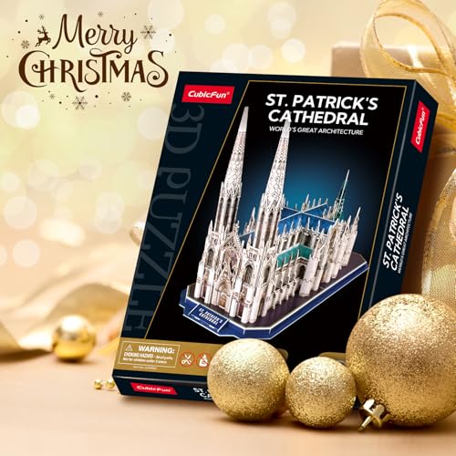 CubicFun St. Patrick's Cathedral New York 3D Puzzle, 117 Pieces, Ages 10+ - style: 1 USA | St. Patrick's Cathedral