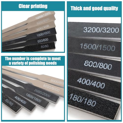 Honoson 20 Pcs Sanding Sticks for Plastic Models 3D Print Polishing Sticks Assorted Metal and Wood Sanding Tool Accessory for Model Craft Amateur Beginner (Low Grits and High Grits,Innovative Style) - style: Innovative Style