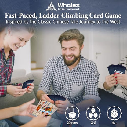 Whales Entertainment Journey to the West | Strategy Card Games for Families | 3–8 Players | Aged 10 + | 20 Mins | Quick Competitive Ladder Climbing Board Games for Adults Teens Kids | Family Game Night