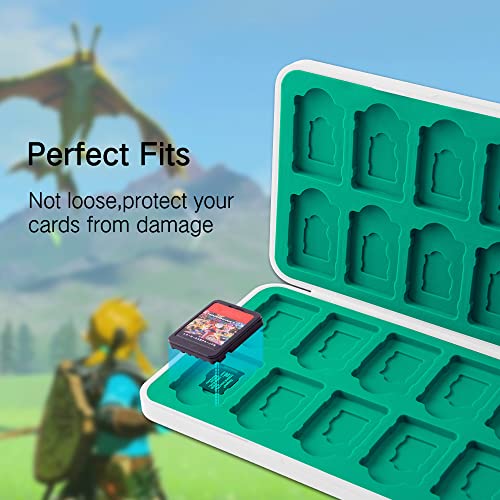 PERFECTSIGHT Switch Game Card Case Compatible with Nintendo Switch Games & Micro SD Cards, Switch 2 Game Holder Cartridge Case with 48 Game Card Slots Storage, White Kingdom - color: White Kingdom, size: 48 Slots