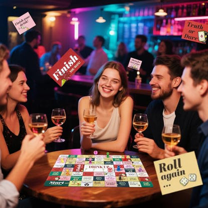 ESENHARBER Drinking Board Games, Drinking Games for Adults, Party Adult Game for Game Night, Age 21+, 2-8 Players - color: Green