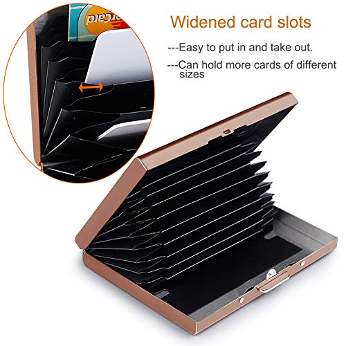RFID Credit Card Holder Protector Metal Credit Card Wallet Business Card Holder for Men Women Gift Box Package (Copper) - color: 01 Copper
