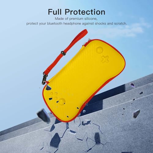 YAJOJO Carrying Case for ANBERNIC RG557 Handheld Game Console, Cover with Lanyard for ANBERNIC RG557 Shockproof,Water Resistant (Yellow)
