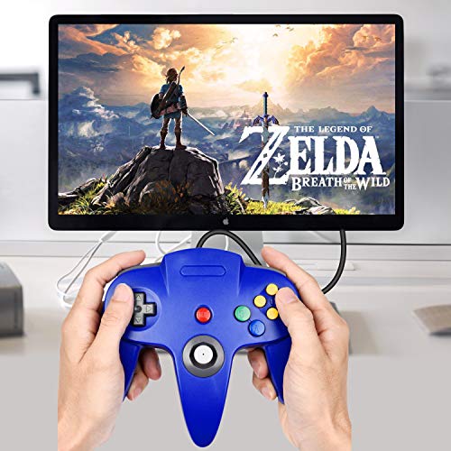 SAFFUN Classic N64 Controller, N64 Wired USB PC Game pad Joystick, N64 Bit USB Wired Game Stick Joy pad Controller for Windows PC MAC Linux Raspberry Pi 3 Sega Genesis Higan (Grey) - color: Wired Gray