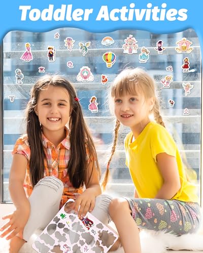 Walenced Reusable Sticker Book for Toddlers, Travel Stickers for Kids, Toddler Craft Activities Toys, Birthday Gifts for Boys & Girls - style: Fairy