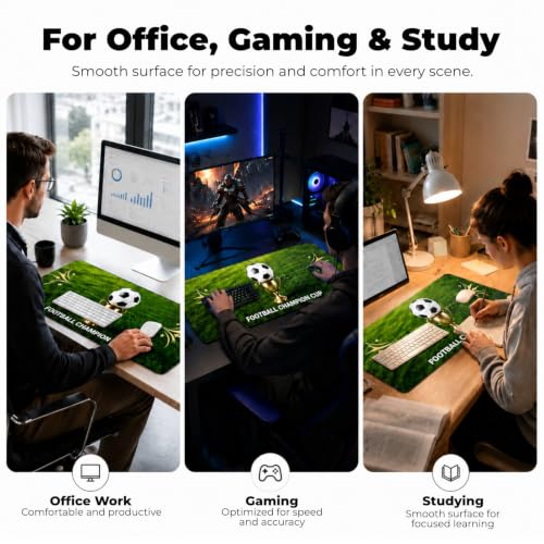 XL Mouse Pad Desk Keyboard Mat 31.5”x11.8”, 3mm Thick Non-Slip Smooth | Non-Slip Rubber Base 3mm Thick Large XL Extended Full Desk Long Computer Desktop Keyboard Gaming Desk Mat Mouse Pad Mousepad - color: green
