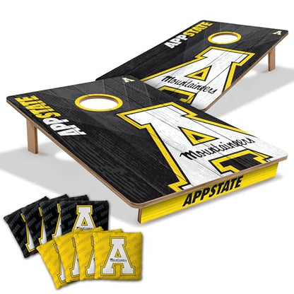 YouTheFan NCAA 2’ x 3’ Wood Cornhole Game with Logo Bags - color: Appalachian State Mountaineers