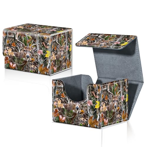 Card Deck Box for MTG Trading Cards with Magnetic Closure,Premium Card Storage Box Case Cover for TCG CCG Magic Cards,Deer in Forest - color: Deer in Forest