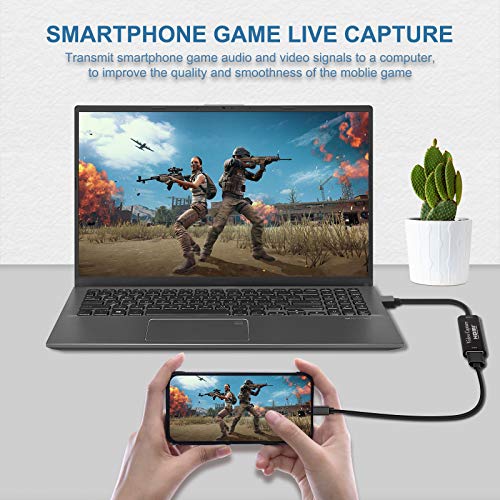 Capture Card,1080p Capture USB 3.0 Adapter,HDMI Video Capture Device, HD 4K Audio Video Capture Card for Gaming, Teaching, Streaming, Compatible with Windows 7 8 10 Linux YouTube OBS Twitch