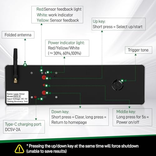 Wireless Laser Timer for Sprints 40 60 Yard Dash Laser Sprint System Track Laser Timer for Stopwatch Lap/Race Clock/Stopwatch/Speed Training/Running/Football LED