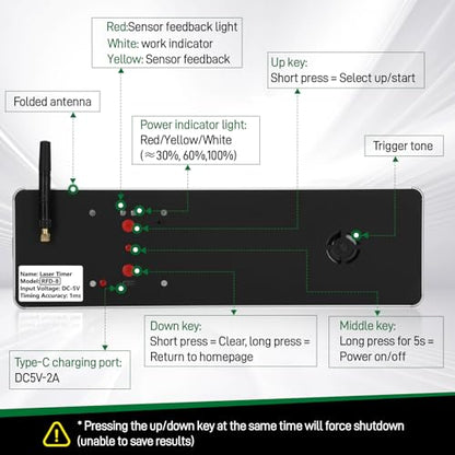 Wireless Laser Timer for Sprints 40 60 Yard Dash Laser Sprint System Track Laser Timer for Stopwatch Lap/Race Clock/Stopwatch/Speed Training/Running/Football LED