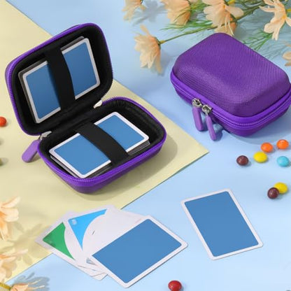 Sanwuta 2 Pcs Travel Card Games Case Playing Card Case EVA Hard Protective Storage Carrying Bag for Classic Playing Box Not Including Cards (Purple) - color: Purple