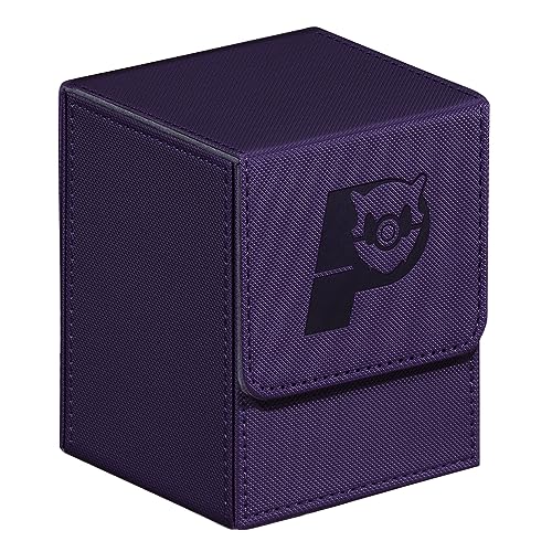 Game Card Deck Box For Commander Deck Box With 2 Dividers, Card Storage Box Fits 100+ Single Sleeved Cards, PU Leather Strong Magnet Card Deck Case Holder for Magic Yugioh TCG (purple) - color: Purple