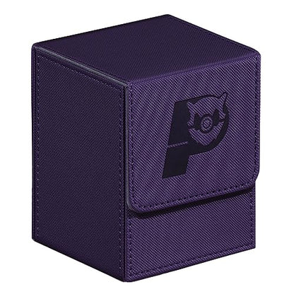 Game Card Deck Box For Commander Deck Box With 2 Dividers, Card Storage Box Fits 100+ Single Sleeved Cards, PU Leather Strong Magnet Card Deck Case Holder for Magic Yugioh TCG (purple) - color: Purple