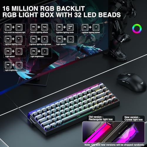 AULA Hero 68 HE 60% Gaming Keyboard Wired, Hall Effect Magnetic Switch Keyboard with 8K Hz Polling Rate, Side Printed PBT Keycaps, RGB Backlit Light Box, Customizable Web Software for PC/Mac Gamers - color: Black