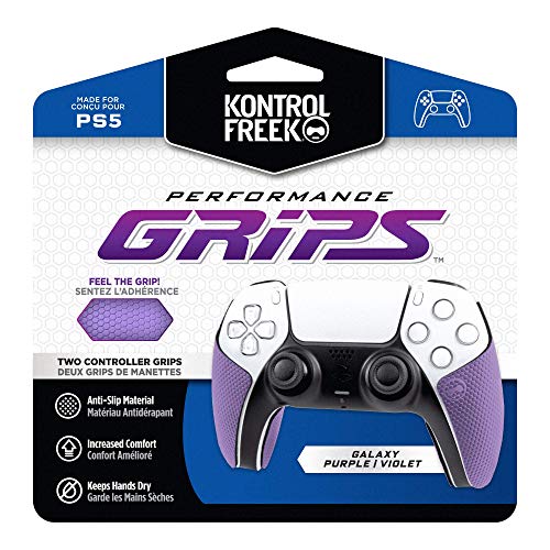 KontrolFreek Performance Grips for PlayStation 5 (PS5) Controller (Galaxy Purple) - color: Galaxy Purple