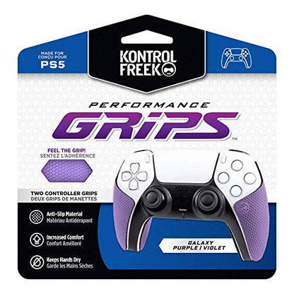 KontrolFreek Performance Grips for PlayStation 5 (PS5) Controller (Galaxy Purple) - color: Galaxy Purple
