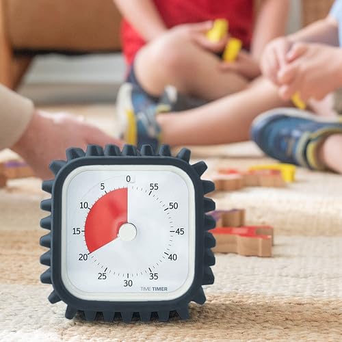 Time Timer MOD with Tire Protective Case - Charcoal Case with Visual Timer - Individual Sized 60 Minute Visual Countdown for ADHD, Autism, Kids, Students, and Pomodoro with Silent Operation (Tread)