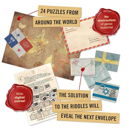 Hidden Games – Professor Charlie's World Tour – Puzzle Advent Calendar | 24 envelopes of puzzles around the world with Professor Charlie. One a day until Christmas