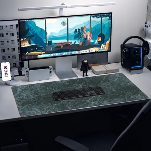 Baziabbo Desk Mat,XXL Extended Large Mouse Pad,Gaming Mousepad with Stitched Edge,Non-Slip Rubber Base Keyboard Desk Pad for Home Office Study Game (Blue Marble) - color: Blue Marble