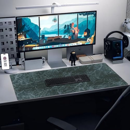 Baziabbo Desk Mat,XXL Extended Large Mouse Pad,Gaming Mousepad with Stitched Edge,Non-Slip Rubber Base Keyboard Desk Pad for Home Office Study Game (Blue Marble) - color: Blue Marble