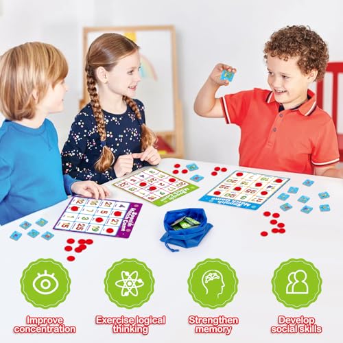 Quilinz Spanish Alphabet Bingo Games,Letter/Number/Sight Word for Kindergarten,ABC and 123 Bingo Board Match Games for Kids 4-6,Learn Spanish Flash Cards,Toddler Educational Toys - style: Spanish Alphabet Bingo