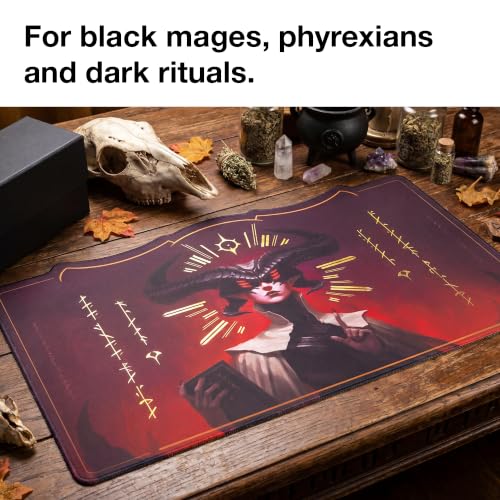 Alfies! The Whispering One – Legendary Crown Playmat | Hand-Foiled Gold Details | Perfect Trading Card Gift | Custom Shape Design | Compatible with Magic | MTG playmat