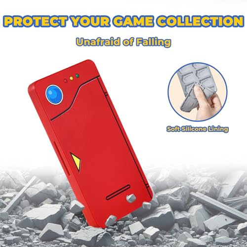 FUNLAB Switch 2 Game Card Case for Nintendo Switch 2/OLED Games & Micro SD Cards, Switch Game Card Holder with 24 Game Card Storage Cute - Red