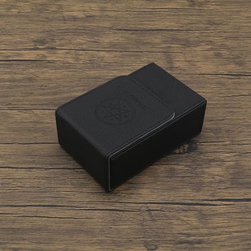 SING F LTD Tarot Card Case Card Deck Box PU Leather Card Storage Box Magnetic Closure Single-Sleeved Cards Box Protect Cards Solid Black